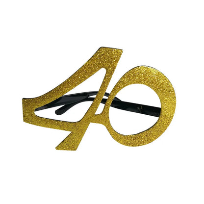 Pailles en papier à rayures dorées, 1 sac, numéro 30e 40e 50e 60e, lunettes à ceinture, pailles à boissons joyeux anniversaire pour adultes, décoration de fête en ballon