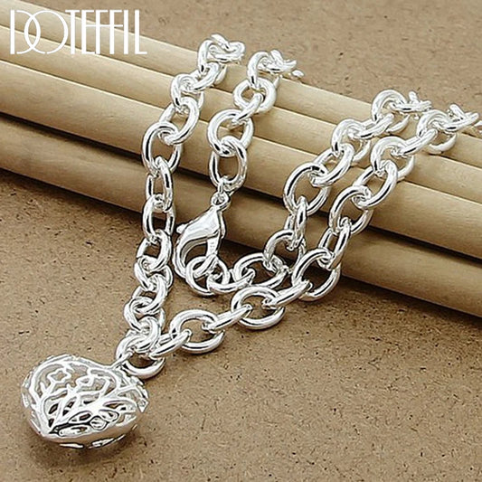 DOTEFFIL 925 en argent Sterling coeur pendentif à breloque collier exquis Senior pour femme fête de mariage bijoux cadeau