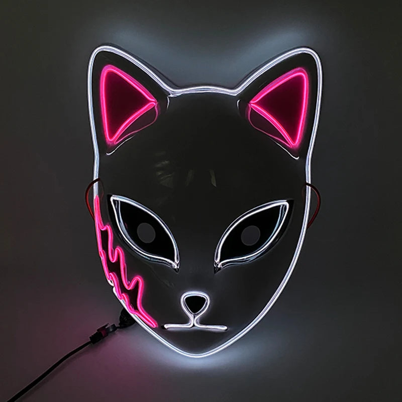 Halloween carnaval fête Costume décoration LED lumineuse masque Halloween masque LED masque éclairer masques de fête pour la fête lumineuse