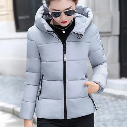 INSTYLISH Parka d'hiver à capuche pour femme, manteau court épais et chaud,
