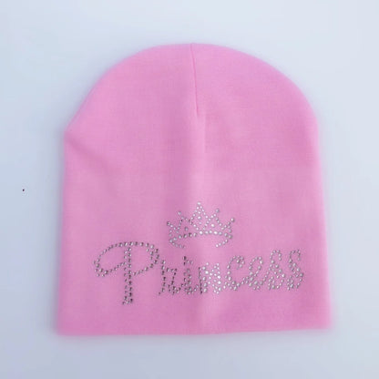 Bonnet de princesse en coton avec diamant pour bébé fille et garçon, casquette pour enfant en bas âge, automne
