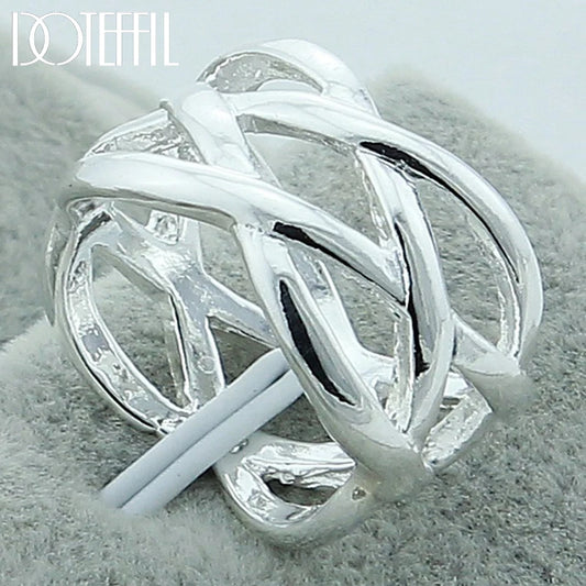 DOTEFFIL 925 bague entrelacée croix en argent Sterling pour les femmes