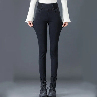 Jean crayon taille haute pour femme, pantalon skinny classique, pantalon en denim décontracté, streetwear, lavage commandé, grande taille 38, fjeros