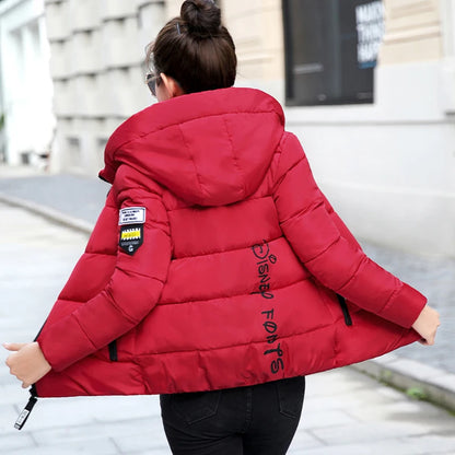 INSTYLISH Parka d'hiver à capuche pour femme, manteau court épais et chaud,