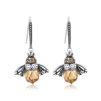 Bamoer – boucles d'oreilles en forme d'abeille jaune pour femmes, en argent Sterling 925, en forme d'insecte, bijoux fins, cadeau, offre spéciale, SCE149