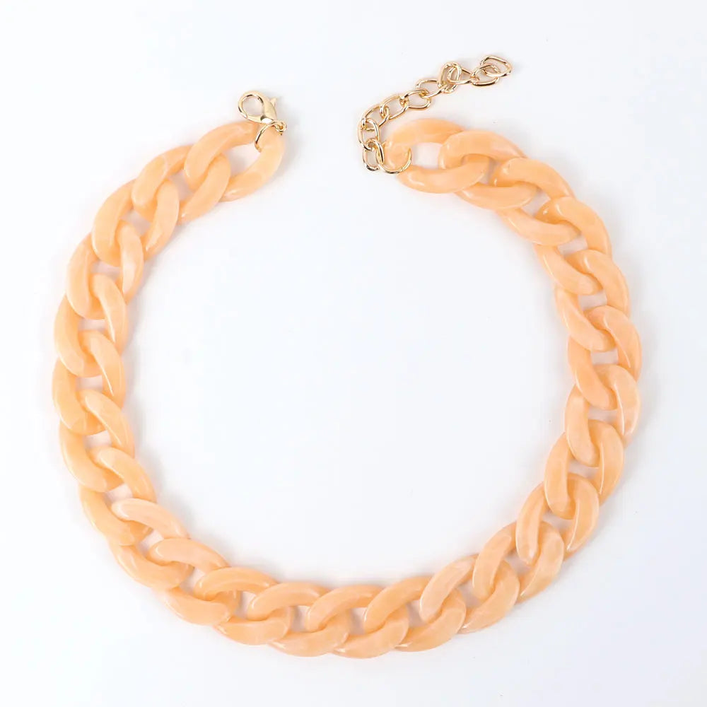 FishSheep-Collier de collier JoChoker en acrylique pour hommes et femmes, Rock Punk, Chunky Curb Optics, Bijoux Boho, 26 couleurs