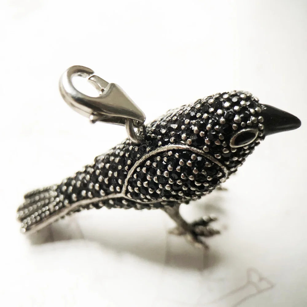 Pendentif corbeau noir Rabe, Bijoux à la mode en argent Sterling 2019, Bijoux européens, accessoires de collier, cadeau pour femmes et hommes, 925