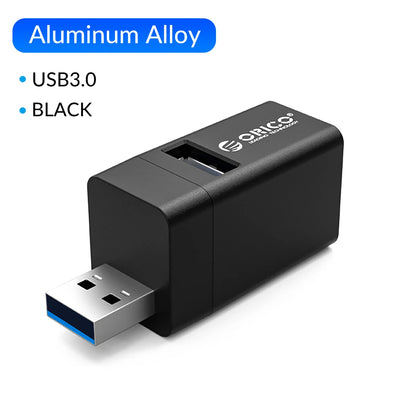 ORICO – Mini Hub séparateur USB 3.0 3 en 1, haute vitesse, 3 ports USB étendus, pour ordinateur de bureau, PC portable, lecteur gratuit