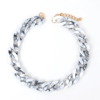 FishSheep-Collier de collier JoChoker en acrylique pour hommes et femmes, Rock Punk, Chunky Curb Optics, Bijoux Boho, 26 couleurs