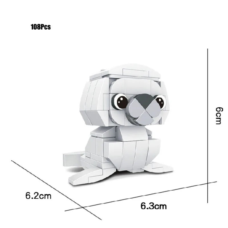 Vente unique créatif 3D Mini Animal bloc ensemble bricolage chien tigre lapin écureuil pingouin hibou Koala vache construction brique jouet pour les enfants