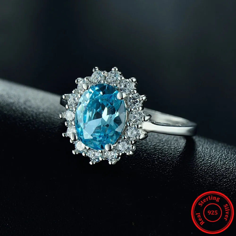 Bague en argent regardé 925 pour femme,