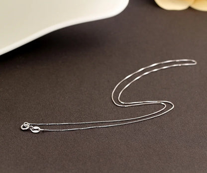 chaîne 35 cm-80 cm 0.65mm mince réel 925 en argent Sterling