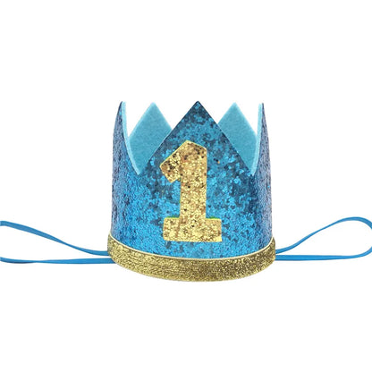 1 pièces bébé garçon 1 2 3 4 5 6 anniversaire bandeau couronne bandeau bébé douche chapeau Photo accessoire enfants 1er joyeux anniversaire fête décoration