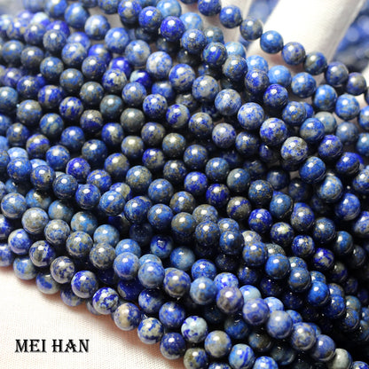 Meihan Lapis Lazuli naturel perles rondes lisses en vrac 6-12mm fournitures de fabrication de bijoux en vrac pour la conception de bracelets bricolage