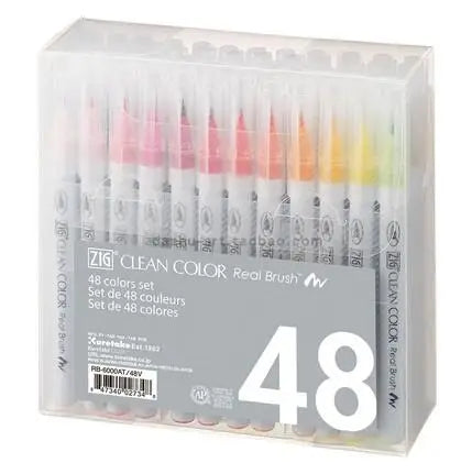 ZIG Kuretake Brosse Stylos Couleur Propre Brosse Réelle Ensemble RB-6000AT Japon