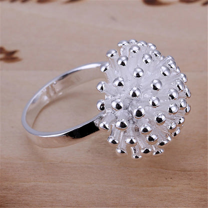 DOTEFFIL 925 en argent Sterling feu d'artifice corail bague femme mode mariage fiançailles bijoux en argent