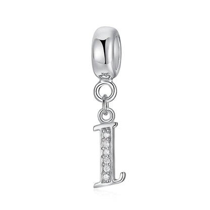 925 argent Sterling breloque perle Vintage Alphabet A-Z lettre pendentif breloques ajustement marque Bracelets colliers femmes bijoux à bricoler soi-même