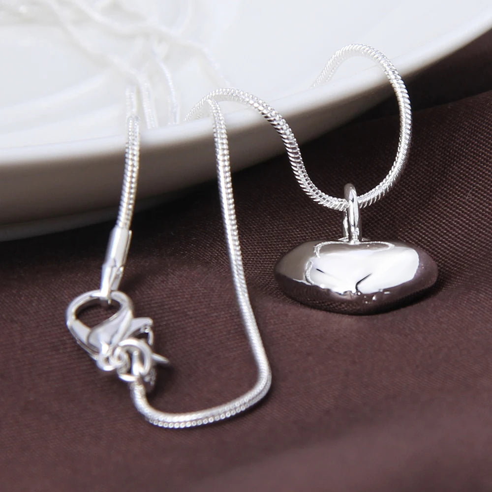 DOTEFFIL – collier avec pendentif en forme de petit cœur en argent Sterling 925, chaîne serpent de 16 à 30 pouces pour femmes, breloque de mariage, bijoux à la mode