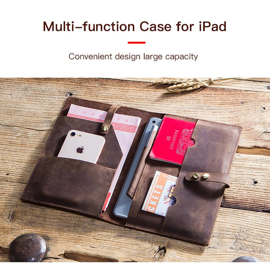 Étui à manches en cuir véritable pour iPad mini
