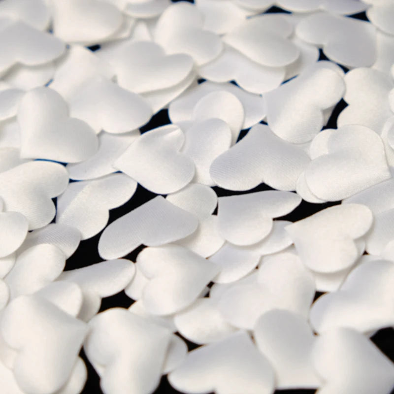 100 pcs/lot 8 couleurs (20mm/35mm) éponge Satin tissu coeur pétales mariage confettis Table lit coeur pétales décoration de mariage