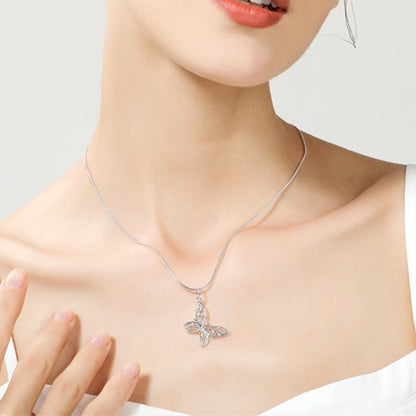 DOTEFFIL – collier avec pendentif papillon en argent Sterling 925, chaîne serpent de 18/20/22/24/28/30 pouces pour femmes, bijoux de fiançailles et de mariage