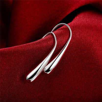 DOTEFFIL 925 en argent Sterling gouttelettes d'eau/gouttes de pluie boucles d'oreilles pour femme mariage fiançailles mode fête charme bijoux