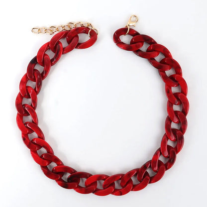 FishSheep-Collier de collier JoChoker en acrylique pour hommes et femmes, Rock Punk, Chunky Curb Optics, Bijoux Boho, 26 couleurs