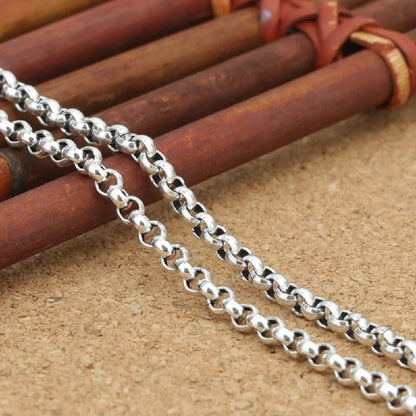 Unibabe – chaîne à maillons toriques en argent pur de 3mm d'épaisseur, collier S925, chaîne de pull, bijoux en argent Sterling 925