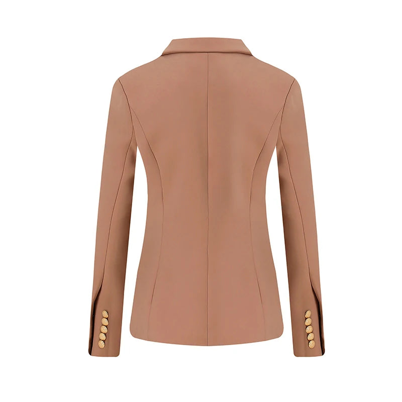 HARLEYFASHION-Blazer Croisé Slim pour Femme, Veste Imbibée de Qualité média, Avocat, Document Solide, Européen, Américain, Printemps, Automne, 2021