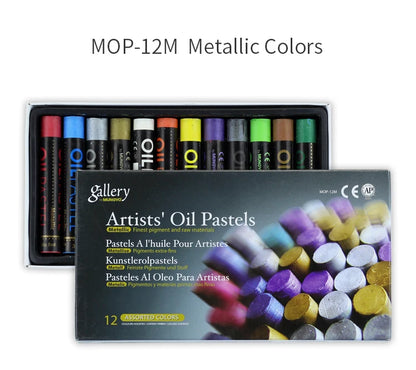 Mungyo-Crayons Fluorescents à l'Huile Douce, Pastel D.lique Sec pour Dessin, Craies Rapdocument, Papeterie, Bureau, Avertissement, 12/24 Couleurs