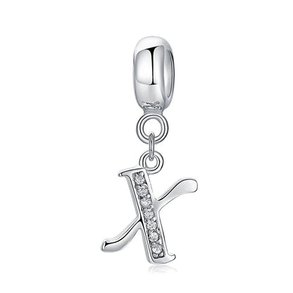 925 argent Sterling breloque perle Vintage Alphabet A-Z lettre pendentif breloques ajustement marque Bracelets colliers femmes bijoux à bricoler soi-même