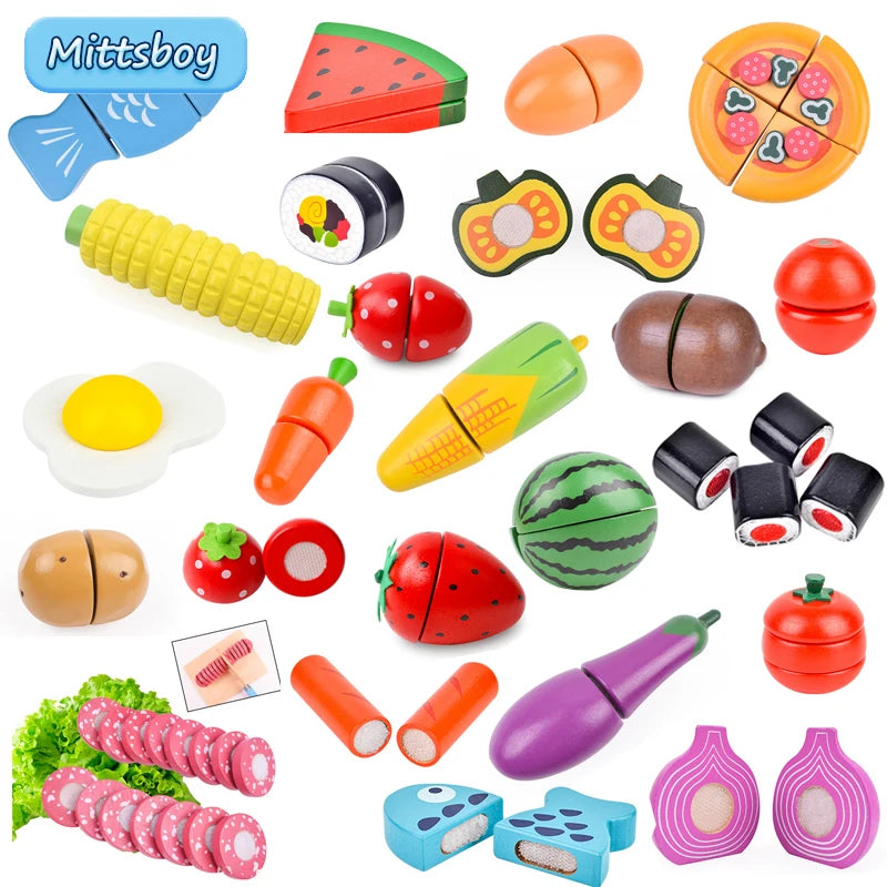 Jouets de cuisine fruits coupés en pâte, jouet en bois, Chechele nourriture fruits légumes jouets éducatifs Puzzle pour enfants cadeaux 1 pièce