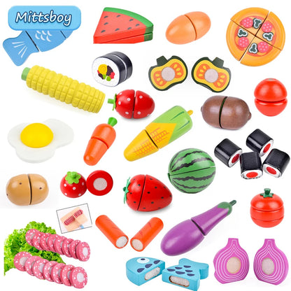 Jouets de cuisine fruits coupés en pâte, jouet en bois, Chechele nourriture fruits légumes jouets éducatifs Puzzle pour enfants cadeaux 1 pièce