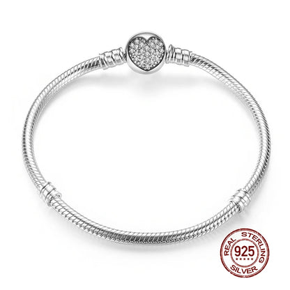 Luxe 100% argent Sterling 925 Original 3 Styles chaîne Bracelet Bracelet pour femmes ajustement bricolage breloque perle authentique bijoux fins cadeau