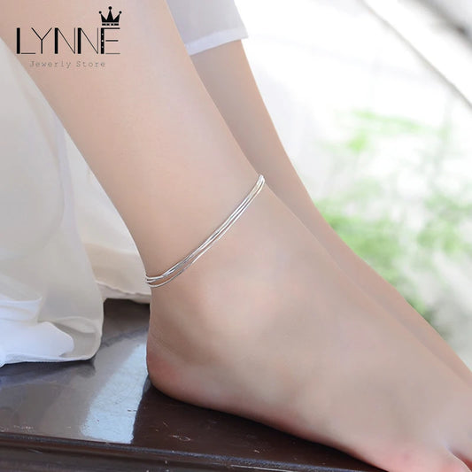 Offre spéciale Sexy plage multicouche serpent os bracelets de cheville chaîne de pied 925 en argent Sterling pied Bracelet de cheville pour les femmes de mode bijoux