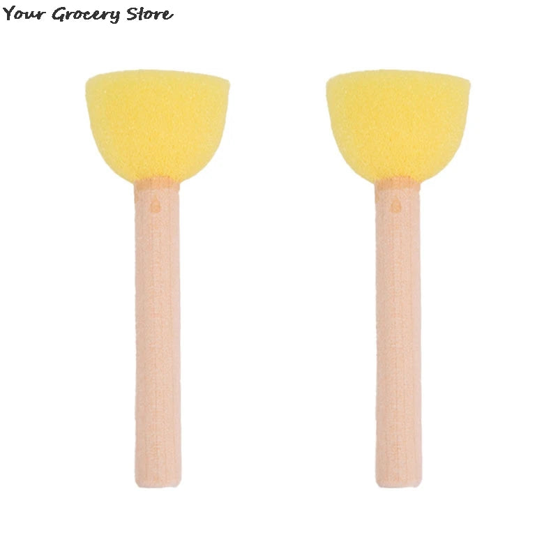 5 pièces manche en bois éponge pinceau enfants enfants fleur Graffiti Art dessin peinture jouets outil école papeterie fournitures