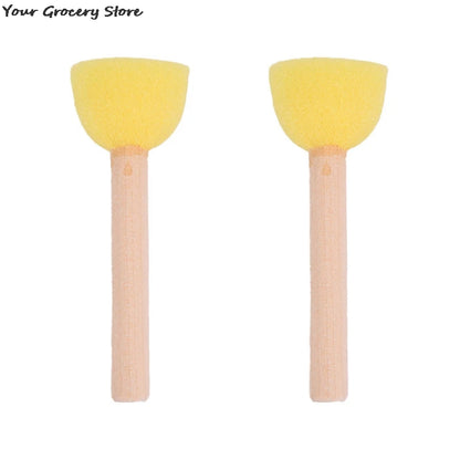 5 pièces manche en bois éponge pinceau enfants enfants fleur Graffiti Art dessin peinture jouets outil école papeterie fournitures