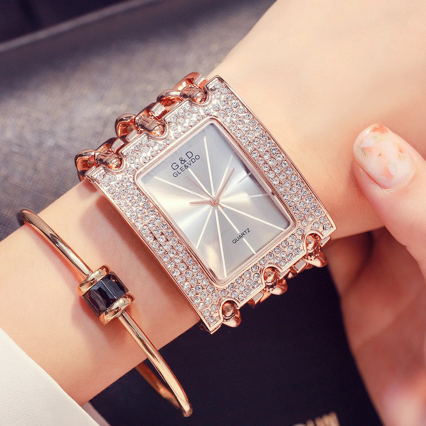 G & D-Montre-bracelet décontractée pour femme, trois JOQuartz,