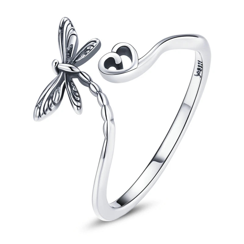 WOSTU-Bagues ajustables en argent regardé 925 pour femme, bijoux originaux empilables, taille ouverte
