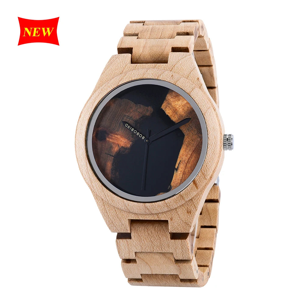 BOBOBIRD-Montre à quartz en bois pour hommes et femmes, bracelet en bois de marque supérieure,