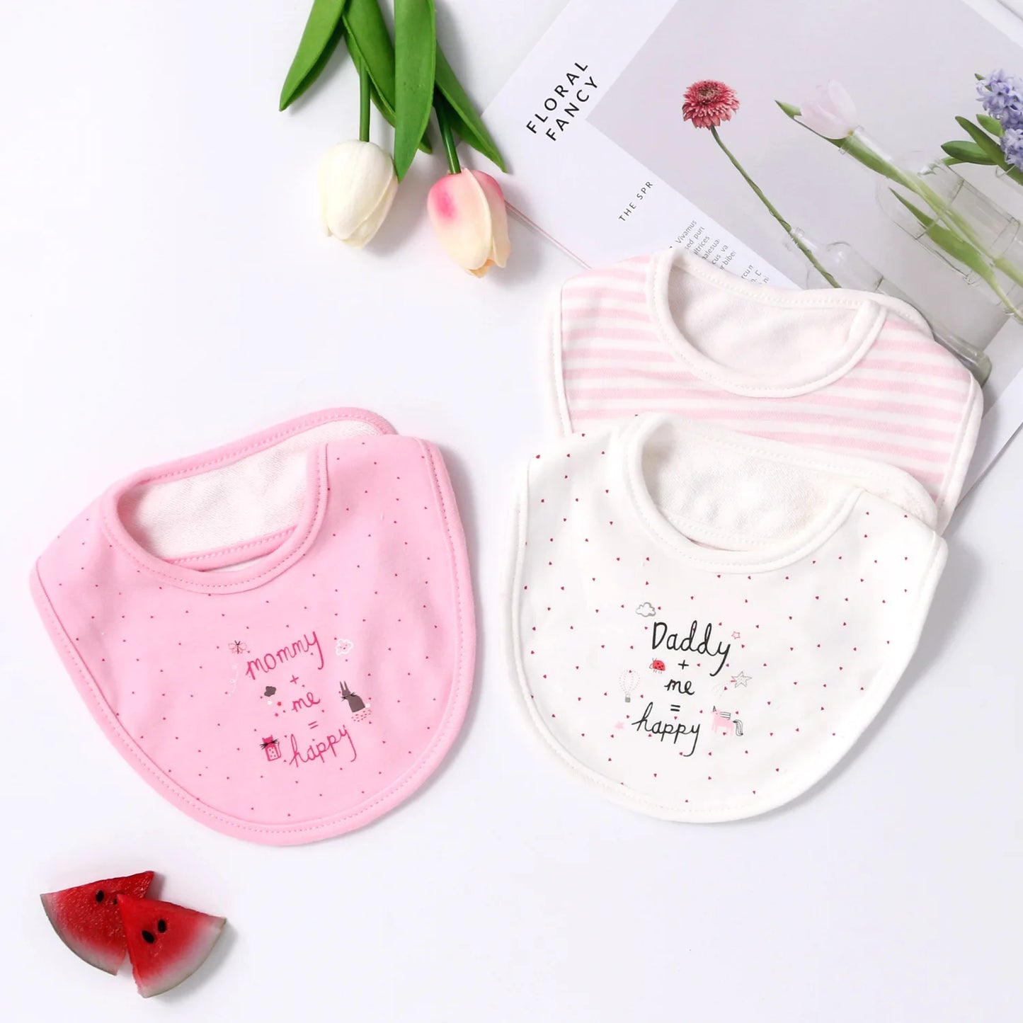 Bavoirs en coton pour bébés, Lot de 3 pièces, serviette de salive pour nouveau-nés, filles et garçons, tissu pour rots, bavoirs, accessoires pour bébés