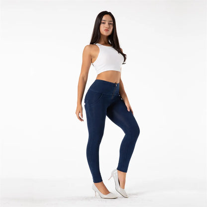 Shascullfites mélodie gris taille haute fermeture éclair mouche jean jegging bout à bout jean taille haute jean extensible bleu noir gris Denim