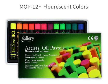 Mungyo-Crayons Fluorescents à l'Huile Douce, Pastel D.lique Sec pour Dessin, Craies Rapdocument, Papeterie, Bureau, Avertissement, 12/24 Couleurs
