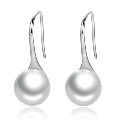 BAMOER 925 en argent Sterling élégant rond pur amour perle boucles d'oreilles pour femmes bijoux Brincos blanc, noir violet rose SCE037