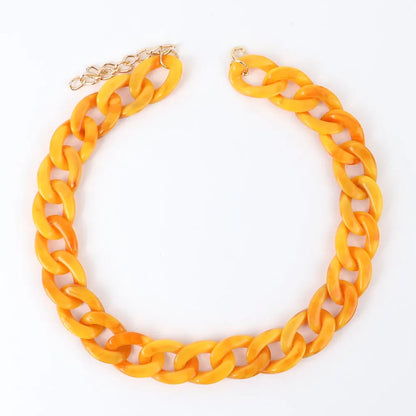 FishSheep-Collier de collier JoChoker en acrylique pour hommes et femmes, Rock Punk, Chunky Curb Optics, Bijoux Boho, 26 couleurs