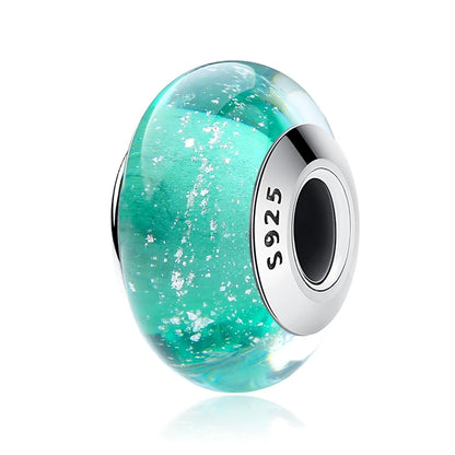 BAMOER 925 en argent Sterling belle fleur rose perles de charme en verre de Murano européen