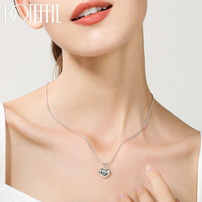 DOTEFFIL – collier avec pendentif en forme de petit cœur en argent Sterling 925, chaîne serpent de 16 à 30 pouces pour femmes, breloque de mariage, bijoux à la mode