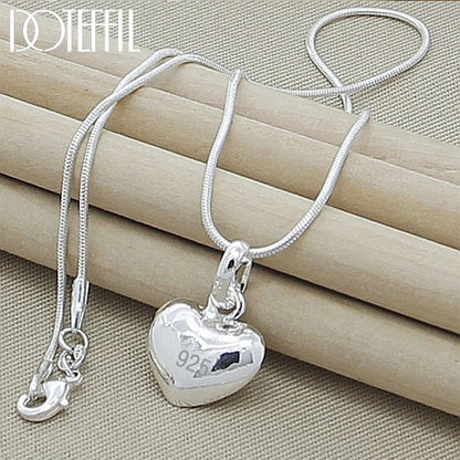 DOTEFFIL – collier avec pendentif en forme de petit cœur en argent Sterling 925, chaîne serpent de 16 à 30 pouces pour femmes, breloque de mariage, bijoux à la mode