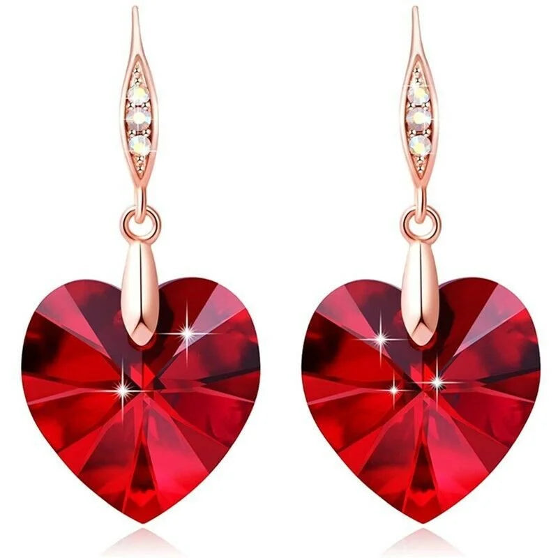 Boucles d'oreilles longues à crochet en Zircon Rose, bijoux en or Rose,