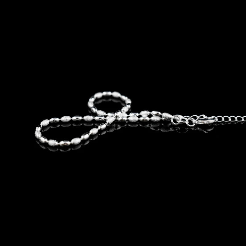 Chaîne de cheville en perles pour femmes, petit mètre, en argent Sterling 925, Grain d'olive, bijoux de pied, cadeau, nouvelle mode
